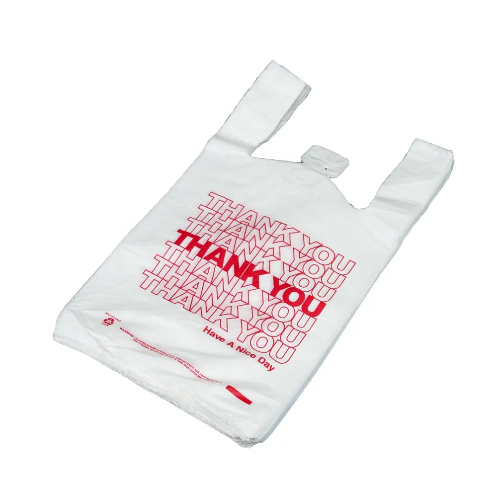 Thinkyou-sac en plastique de remerciement, avec poignée, pour épicerie, pe, 100 pièces