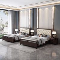 Lit king-size en bois massif, design moderne, dernières nouveautés, prix abordable, garantie 1 an, idéal pour la chambre à coucher.