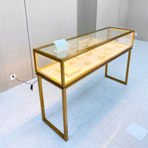 Customized LED Lighting <strong>Glass</strong> White Gold Jewelry <strong>Showcase</strong> For Shopping Mall Store <strong>Display</strong> Rack Kiosk - Product Image 3