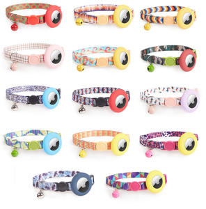 분리 기능이있는 현대 클래식 럭셔리 고양이 칼라 분실 방지 추적기 에어태그 케이스 및 벨 폴리에스터 소재 여러 색상 - Product Image 5