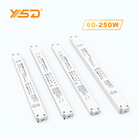 YSD IP20 alta eficiencia PFC 24V 12V 60W Controlador Led Delgado Fuentes de alimentación delgadas Controlador de voltaje constante Led ultra delgado