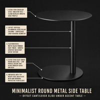 Table d'appoint minimaliste pour petit espace, table basse décontractée en métal, table d'appoint ronde, table basse de balcon