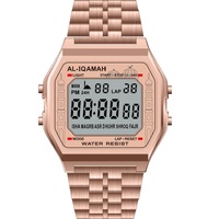 Montre numérique Azan pour homme : Heures de prière musulmanes, Adhan, Alfajr, Qibla – Montre religieuse de poignet