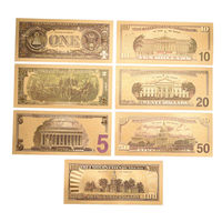 Billet de Banque Artisanat Plaqué Or Monnaie Personnalisée Dollar Américain Euro Feuille d'Or Pure avec Impression Couleur pour Collection