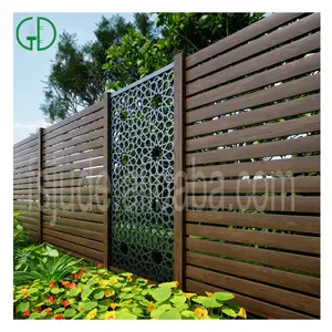 GD jardín polvo recubierto negro 10 pies 4x4 aluminio WPC valla panel puerta línea metal balaustrada <span class=keywords><strong>poste</strong></span> 3 <span class=keywords><strong>metros</strong></span> 9 pies canal Kit - Product Image 6