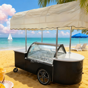 High Standard Electric Coffee & Ice Cream Tricycle with Fiberglass Body 250-300W Motor Lithium Battery Mobile Food Service Cart - Product Image 5
