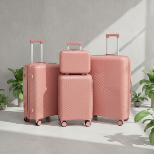 Set di Valigie in PP di Grande Capacità 14 20 24 28 Pollici, <span class=keywords><strong>Trolley</strong></span> da <span class=keywords><strong>Viaggio</strong></span> Unisex con Guscio Rigido Durevole e Ruote Silenziose - Product Image 1
