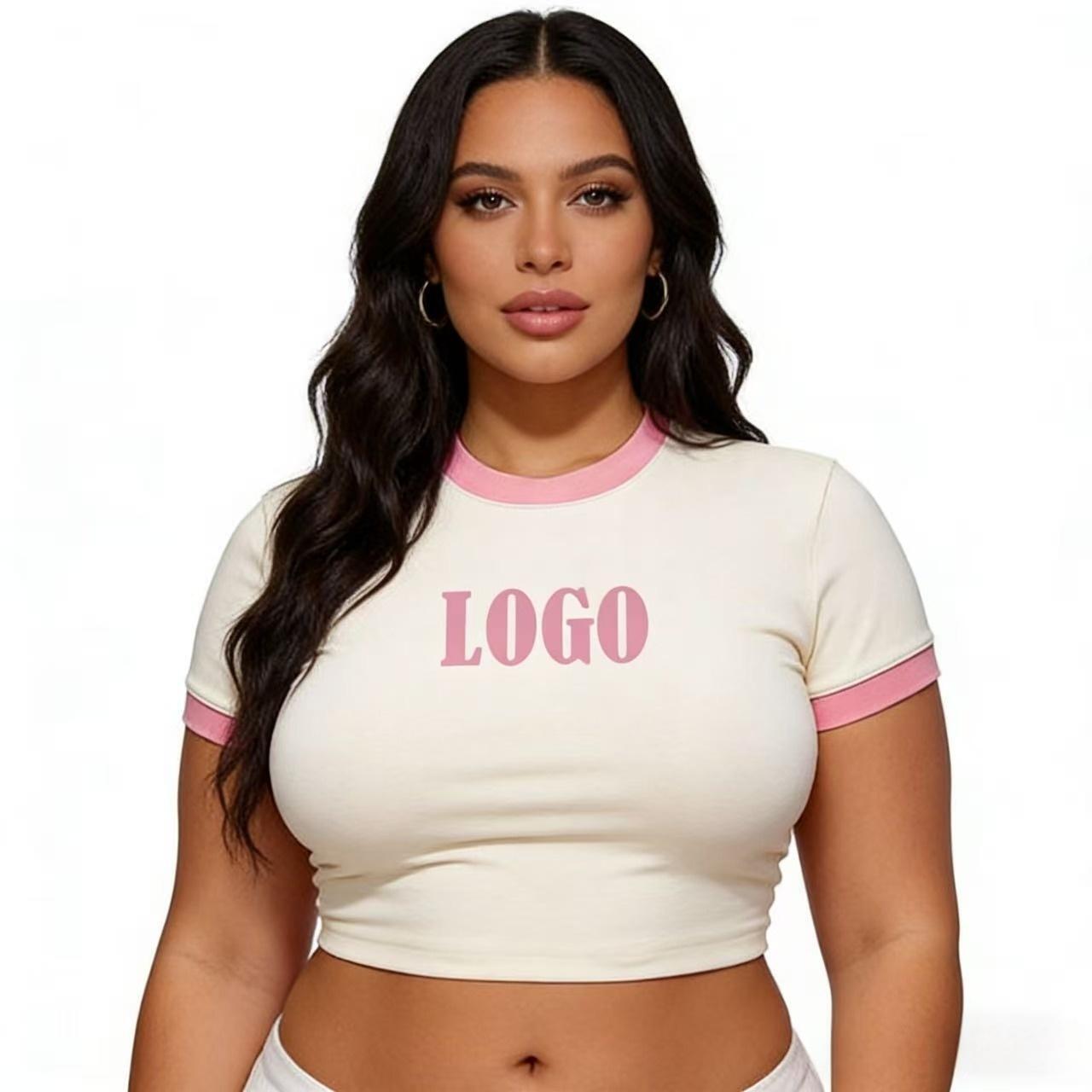 Y2K Tshirt Custom High Quality Plus Size Tee Shirt Femme Women's Cropped Top Spandex Cotton Blank Sexy Girl's T-shirts Femme
