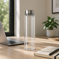 Botella de Agua de Plástico Tritan Personalizada, Libre de BPA, 700 ml, Vaso para Jugo con Tapa Metálica para Viajes y Gimnasio, Fabricante Mayorista