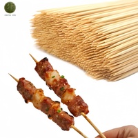 Brochettes de barbecue en bambou en gros, directement de l'usine, rondes, à double pointe, pour kebab, avec logo personnalisé OEM