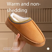 Pantoufles en coton peluche pour femmes, automne et hiver, avec semelle souple antidérapante et chaude, pantoufles en peluche pour couples, chaussures d'intérieur
