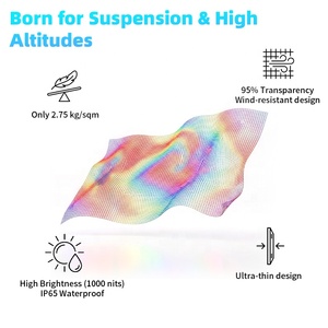 Pantalla LED Transparente Plegable P15 P20 P25 P31.25, Pantalla de Malla Flexible para Exhibición, Montaje en Pared o Colgante - Product Image 4