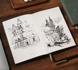 Carnet de dessin et d'agrandissement A5 à spirale avec couverture en cuir épaisse, personnalisable, idéal pour la copie manuelle – Cadeau - Product Image 2