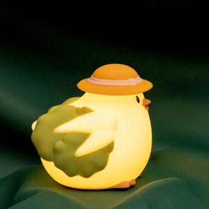 Dễ thương Chick phim hoạt hình động vật Silicone LED ánh sáng ban đêm ấm áp đèn cạnh giường ngủ cho phòng ngủ bầu không khí nhà sử dụng có thể sạc lại pin điện - Product Image 3