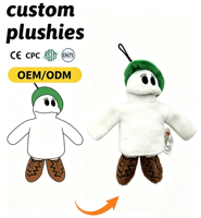 Porte-clés en peluche fantôme blanc miniature mignon fait sur mesure