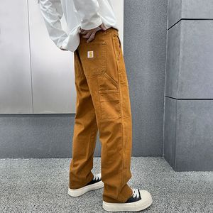 Dört Mevsim Yeni High-end Denim Kot Erkek Boot Cut Bol Kesim Günlük İş Pantolonu Yaz İlkbahar Sonbahar Kış Düğmeli Yıkanmış - Product Image 5