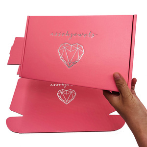 กล่องจดหมายสีชมพูขนาด9*6*2นิ้วกล่องกระดาษลูกฟูกปั๊มโลโก้ของคุณเอง - Product Image 1