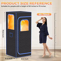 Tente de sauna électrique portable - Vapeur humide avec panneau de commande informatique 1000W 220V pour usage domestique