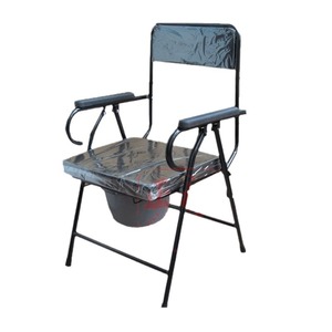 Commode Chair Black Foldable With Bucket For Elderly And Pregnant Women - Product Image 5