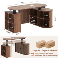 Bureau d'ordinateur compact moderne minimaliste en design 3D, réglable en hauteur électriquement, avec panneau blanc et ports USB pour salon