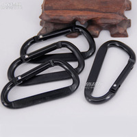 80*45mm 8 # en forme de D en alliage d'aluminium métal Snap Clip noir porte-clés avec anneau fendu crochets à ressort logo gravé personnalisé pour l'exploitation minière