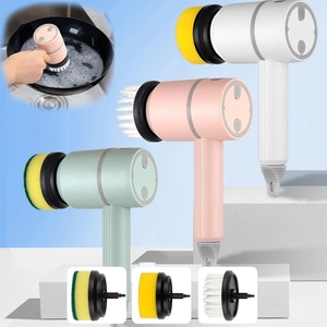 Épurateur électrique rechargeable 4 têtes de brosse remplaçables pour salle de bain cuisineOvenDishes FloorsMultifunctional C - Product Image 4