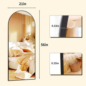 Espejo Arqueado de Cuerpo Entero XRAMFY de 56x21 Pulgadas con Marco de Aluminio, Espejo de Pared y de Pie para Decoración del Hogar, Dormitorio, Sala de Estar - Product Image 2