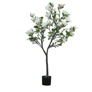 Fornecedores de plantas artificiais árvore de flores artificiais para casamento interior decorativo árvore de flores artificiais de magnólia branca