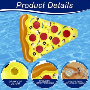Bouée gonflable unique en forme de <span class=keywords><strong>pizza</strong></span>, chaise longue aquatique pour adultes, lit flottant coloré pour divertissement, jouet de piscine à chevaucher - Product Image 4
