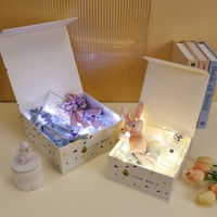 Coffret cadeau écologique biodégradable avec fermeture magnétique, sac fourre-tout en papier assorti, motif graffiti coloré WISH, gaufrage rigide
