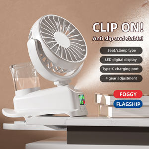 Clip de bureau ventilateur brumisateur affichage numérique nouveau Portable USB charge haute puissance éolienne longue endurance 4 vitesses ventilateur de pulvérisation - Product Image 3