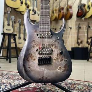 Pour <span class=keywords><strong>IBaneZ</strong></span> RGD71 guitare électrique 24 frettes manche en érable manche en ébène 7 cordes H-H pick-up brillant Guatemala argent étiquette - Product Image 2