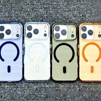 Coque de téléphone PC originale haute transparence pour iPhone 17 Pro Max, avec bouton tactile et bords souples, absorption magnétique pour 16