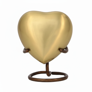 Urna Decorativa Moderna de Aluminio Pequeña para Mujer con Diseño de Rosa, Caja de Regalo y Bolsa de Terciopelo - Mini Urna Conmemorativa en Forma de Corazón - Product Image 1