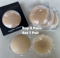 Haute qualité femmes Invisible sans couture Silicone mamelon couverture ensembles 5 paires Pasties réutilisable mat soutien-gorge adhésif boîte d'emballage