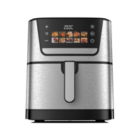 Friteuse à air 8L en acier inoxydable, sans huile, commande manuelle avec fenêtre de visualisation, cuisson sans huile