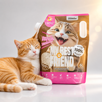 OK PET Tofu Cat Litter Premium 6L OEM Clump Pasir Alami Asli Grosir Bebas Debu Pengisi Tofu untuk Kucing