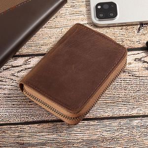กระเป๋าสตางค์หนังวัวแท้ลายวินเทจ ป้องกัน RFID พร้อมช่องใส่บัตรและซิป - Product Image 4
