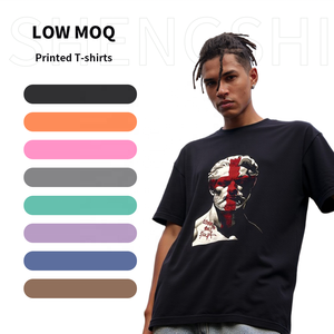 Shengshi เสื้อยืดทีมล้างกรดคอกลม320กรัมทีมย้อนยุคนุ่มกำหนดเองพร้อมพิมพ์ลายเองสำหรับผู้ใหญ่ - Product Image 1