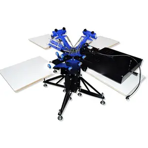 3 Color 4 Station Screen Printing Press With Flash Dryer RSP-304IR