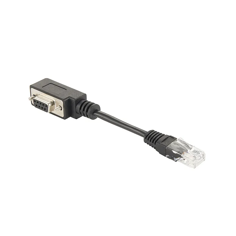 RS232 DB9 נקבה כדי RJ45 נשי רשת כבל מתאם Extender כבל