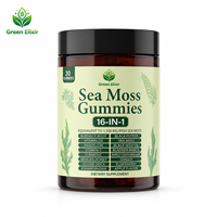 Gummies d'herbes vertes Elixir de mer sauvage, suppléments vitaminés 16-en-1, qualité alimentaire, certifiés Halal/Kosher, 30 unités, lot de 2 – Meilleures ventes