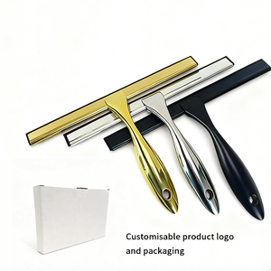 Thép không gỉ cửa sổ giống cây chổi với biểu tượng tùy chỉnh, Vàng/bạc/đen kim loại xử lý kính gạt nước cho xe & phòng tắm làm sạch - Product Image 4