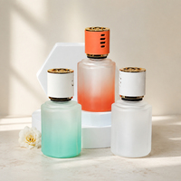 Diffuseur de parfum pour voiture en verre cylindrique coloré de luxe avec impression sérigraphique et design givré 120ml 140ml 180ml