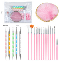 Ensemble de stylos à peinture pour bordures avec résine d'agate et palette de couleurs ronde, ensemble de 15 stylos à percer