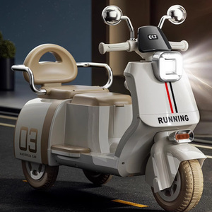 Running Children Electric Motorcycle Tricycle Rechargeable Dual Drive Remote Control Toy Car 03 Magnolia - Product Image 3