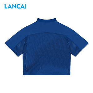 Dongguan Lancai Manufacturer Custom Printed Casual Sports Oversized Cropped Boxy Tees 100% Polyester Jersey Mesh t <b>Shirt</b> for <b>Men</b> - Product Image 2