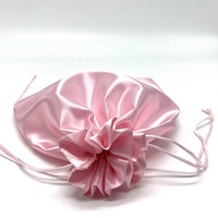 Sacs à cordon en satin de soie rose 8*12 pouces avec logo personnalisé imprimé pour extensions de cheveux tressés et emballage anti-poussière pour perruques