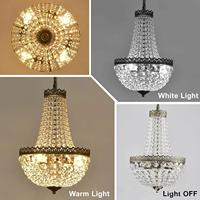 Lustres en cristal exclusifs transfrontaliers, luminaires de plafond en bronze, LED 360° haute luminosité, protection oculaire pour salons