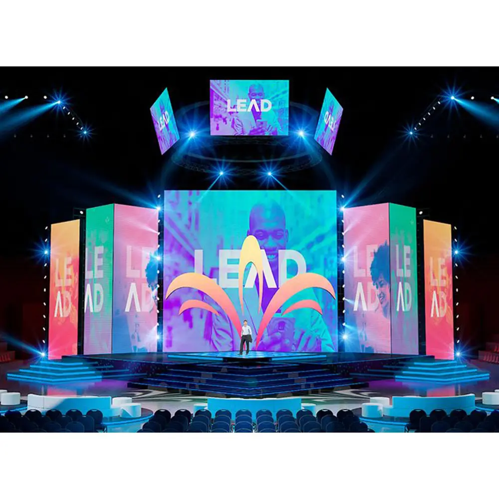 960x960 mét trong nhà sân khấu khổng lồ nền LED Video tường P4 p6.67 P8 P10 đầy đủ màu sắc màn hình LED